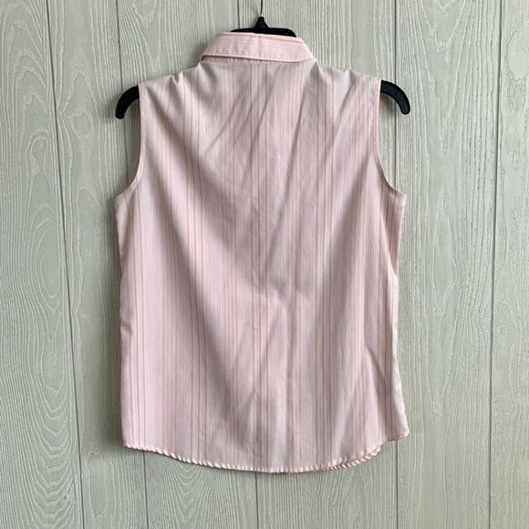 Eddie Bauer Pink Striped Sleeveless Collared Button Up Size M - Picture 4 of 4